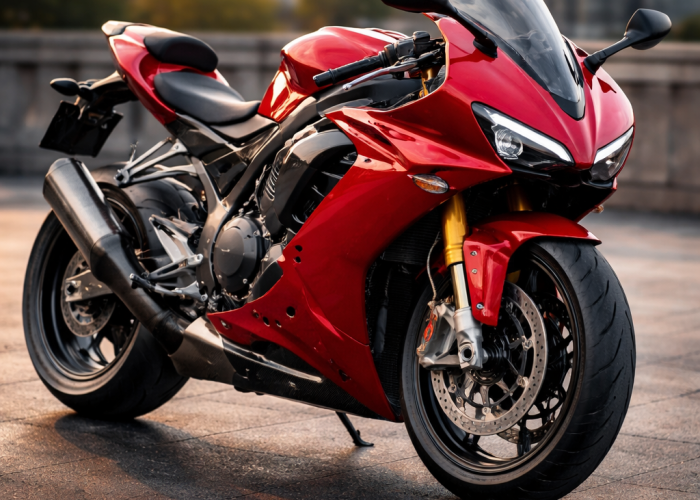 Modern Red Motorcycle